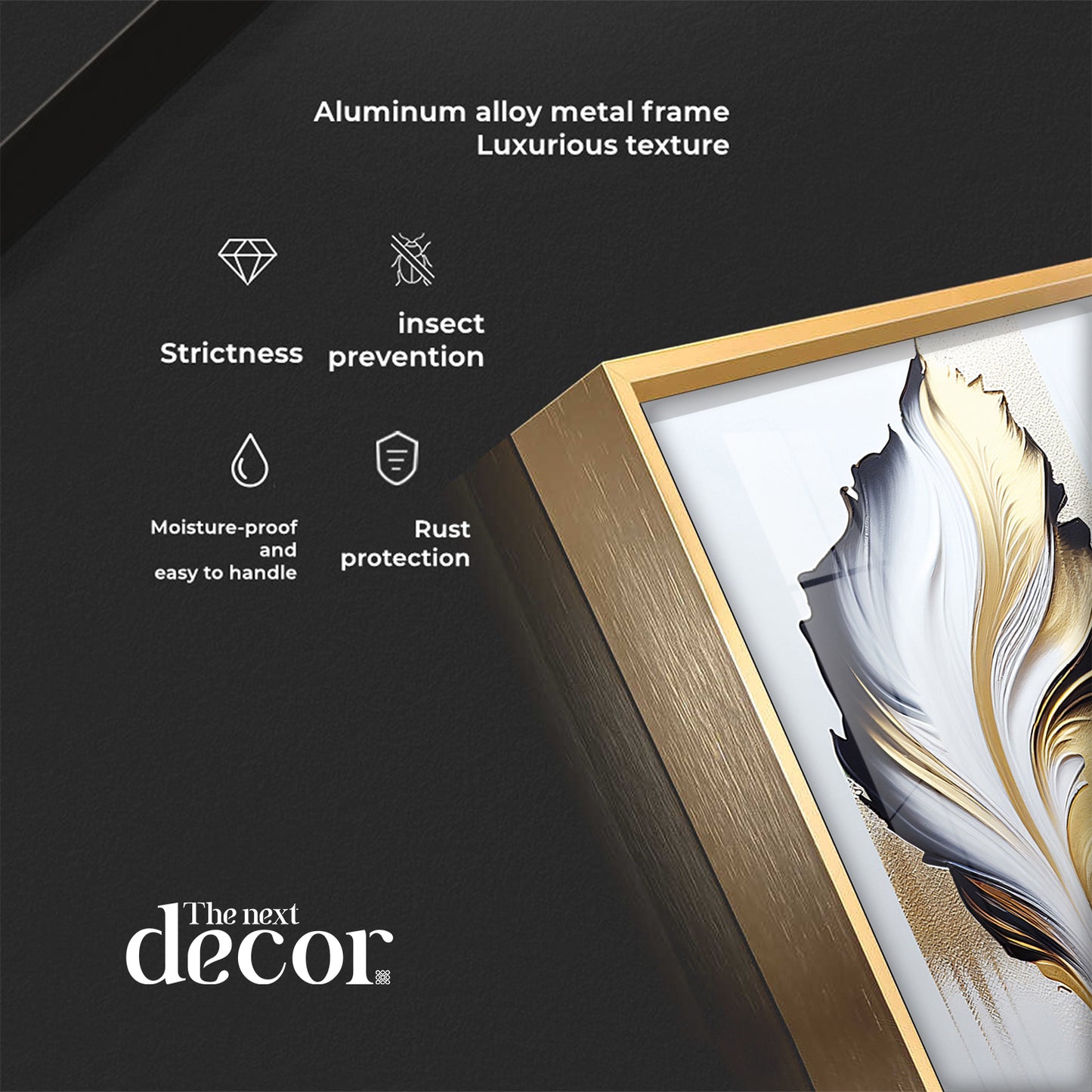 Luxe Leaf Art Glass Finish Vertical Wall Art