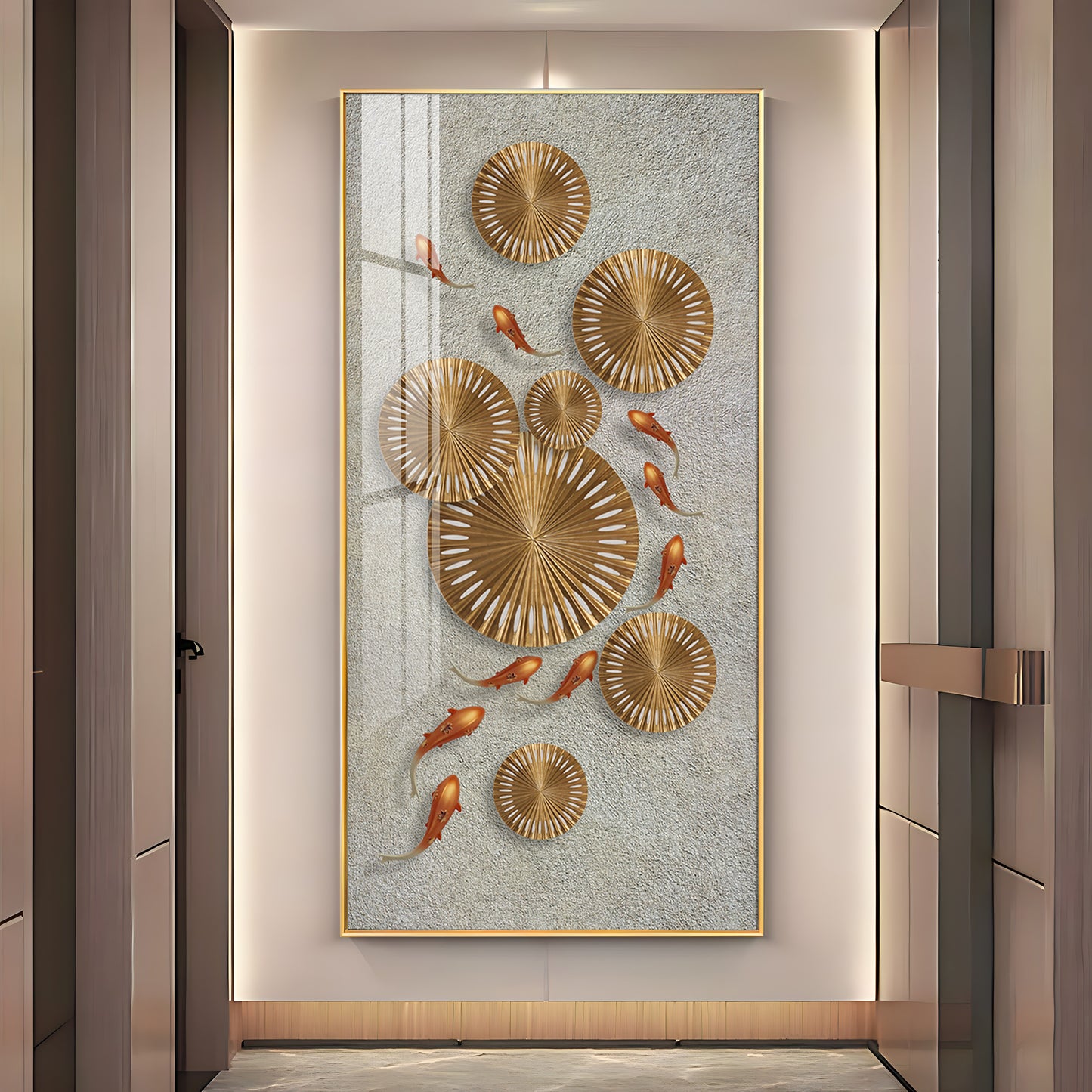 Modern Art Frame Glass Finish Vertical Wall Art