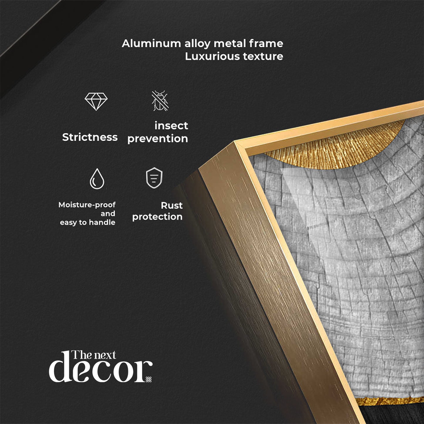 Golden Aura Living Glass Finish Vertical Wall Art