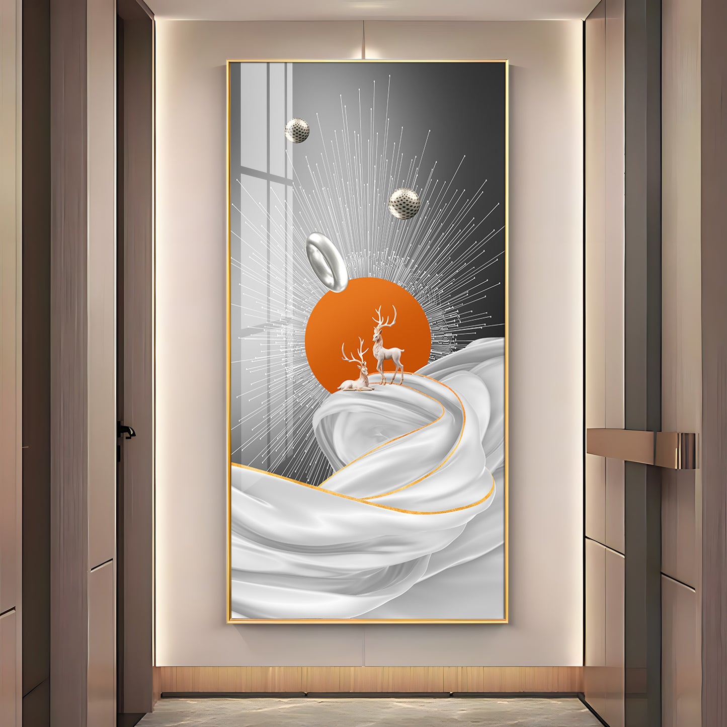 Ethereal Pathways Glass Finish Vertical Wall Art