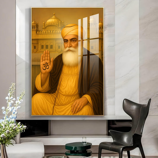Majestic Presence Of Guru Glass Finish Vertical Wall Art