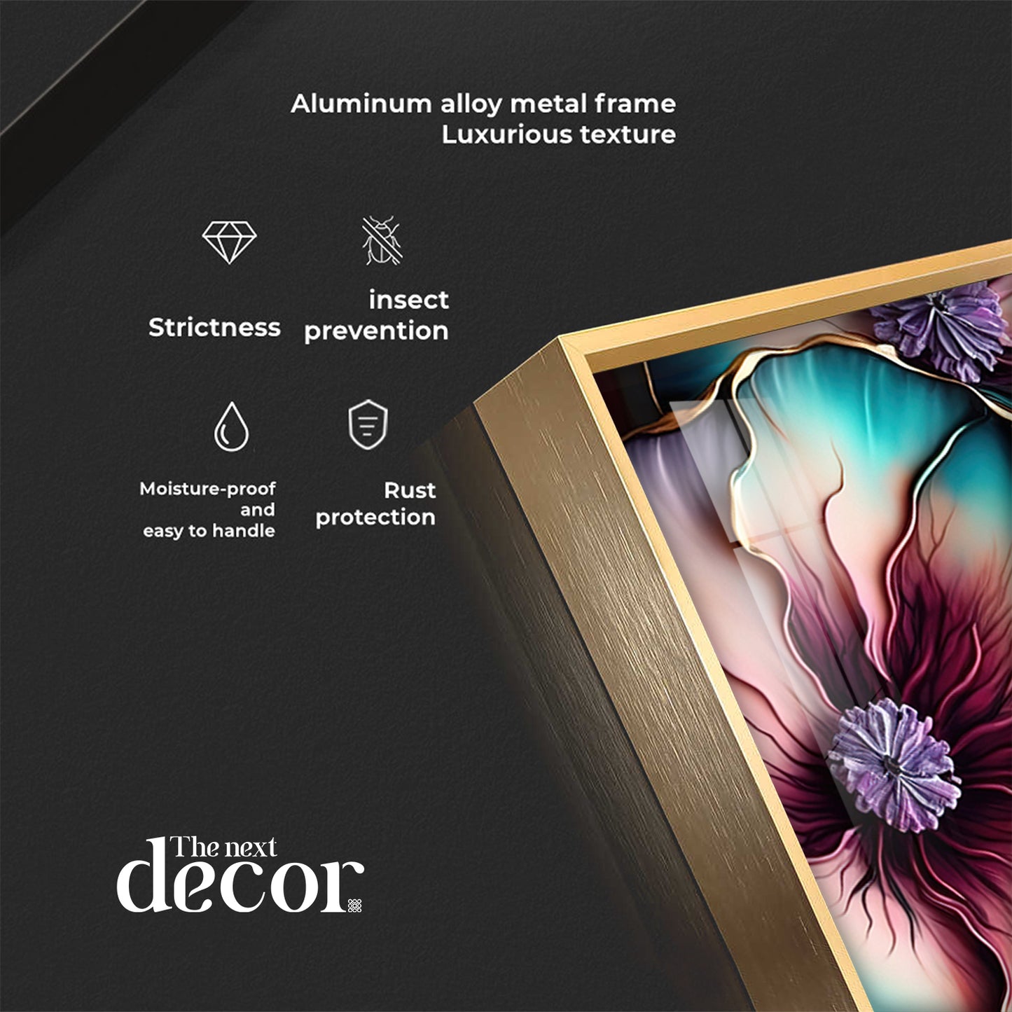 Elysian Blooms Glass Finish Vertical Wall Art