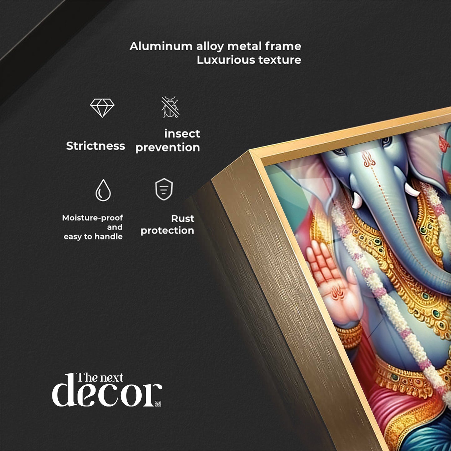 Ganesha's Blessing Glass Finish Vertical Wall Art
