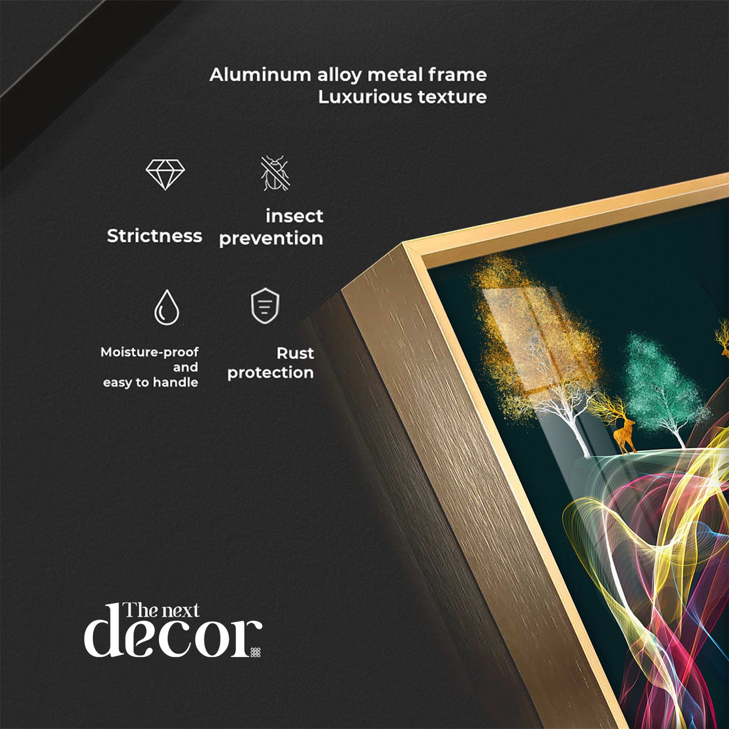Nature's Symphony Glass Finish Vertical Wall Art