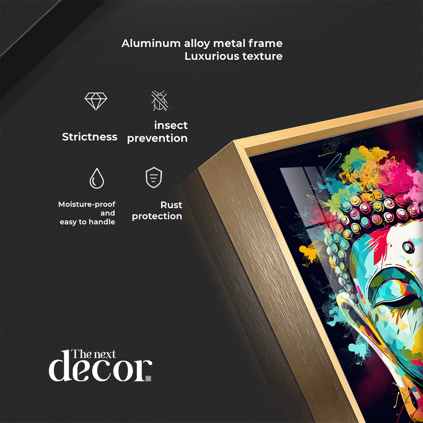 Colorful Enlightenment Glass Finish Vertical Wall Art