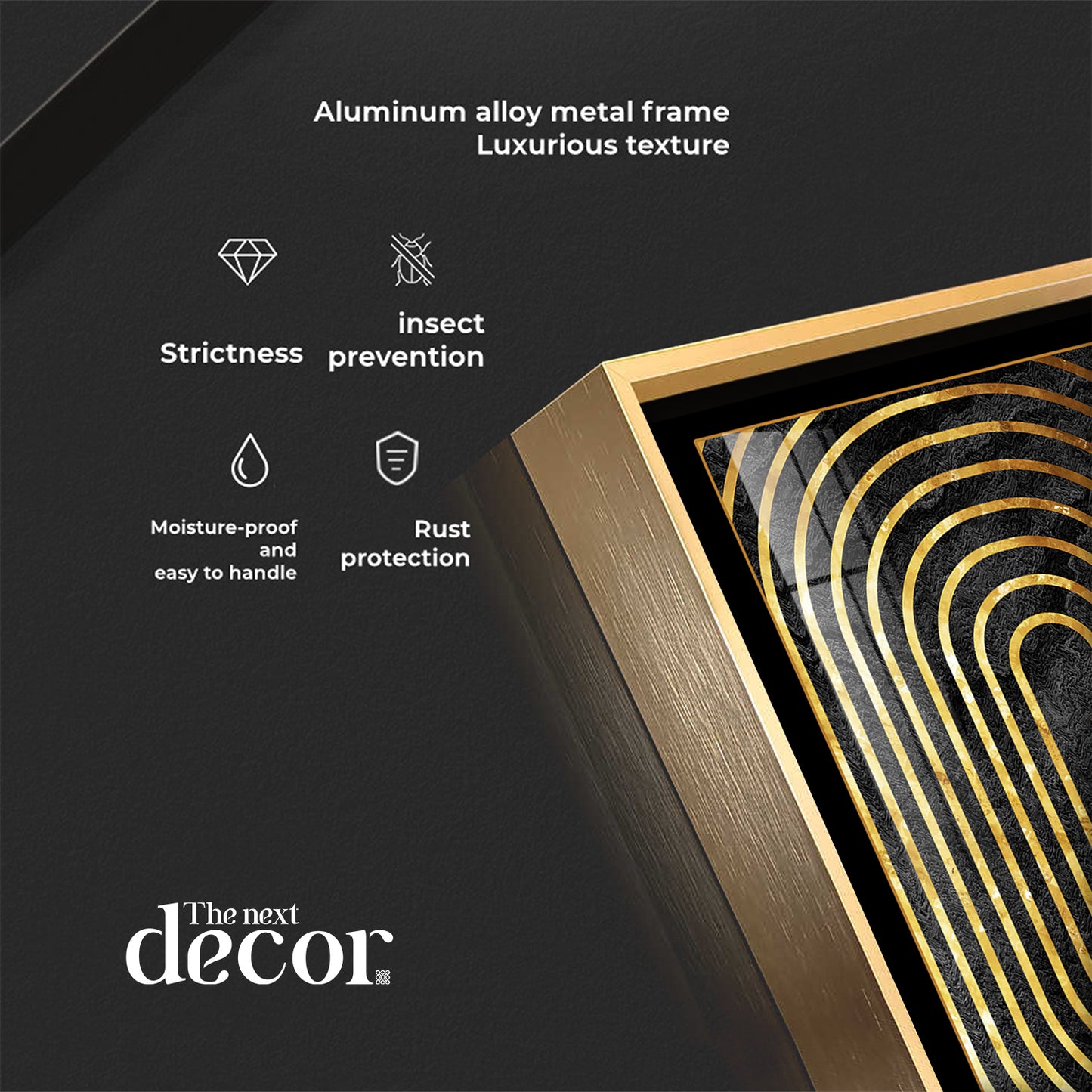 Golden Echoes Glass Finish Vertical Wall Art