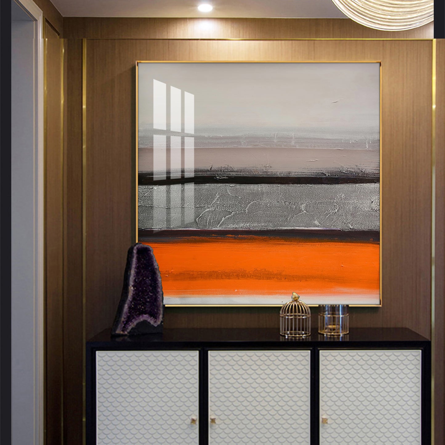 Citrus Cascade Glass Finish Square Wall Art