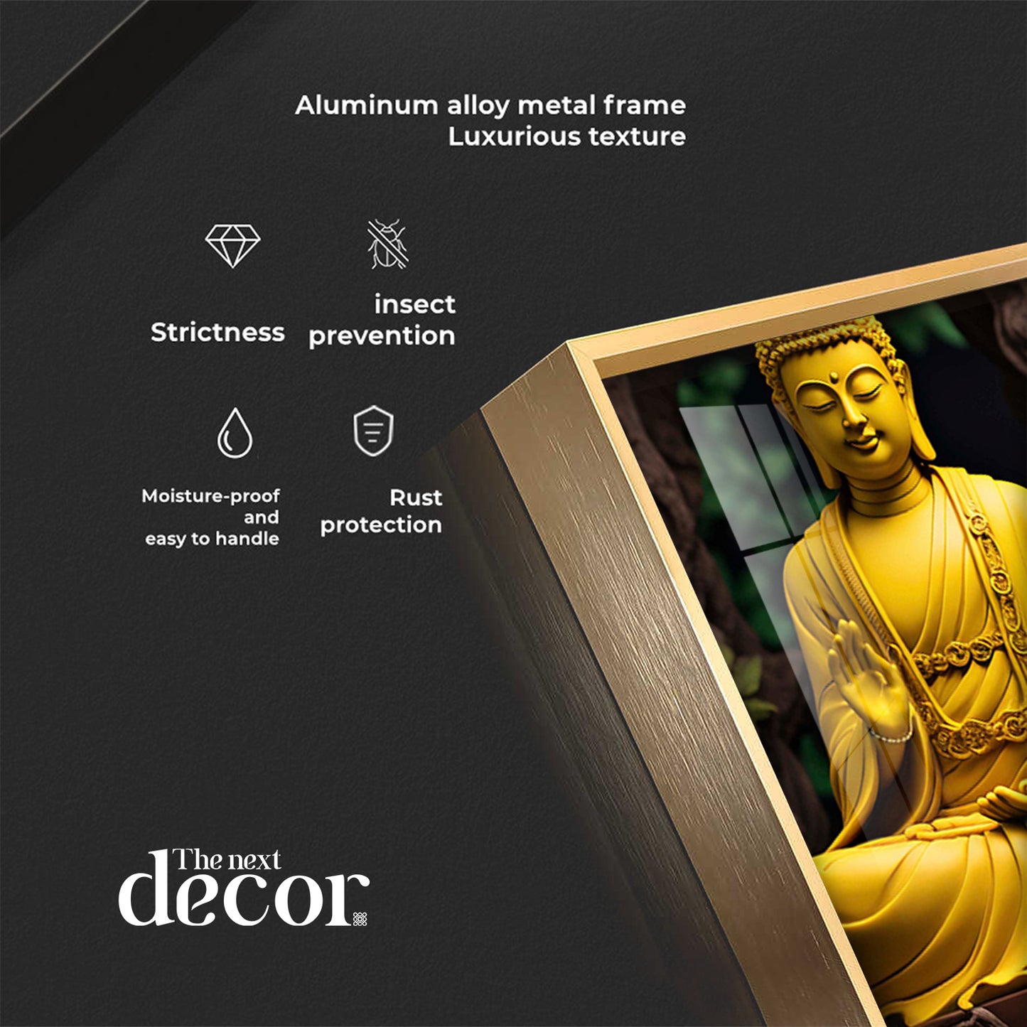 Buddha Bliss Glass Finish Vertical Wall Art