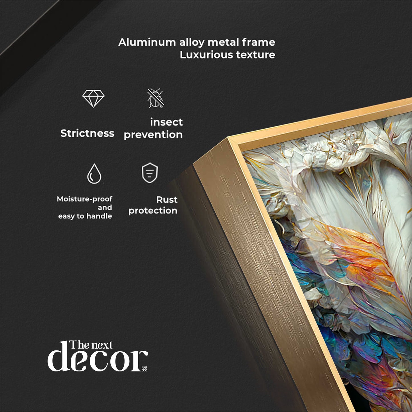 Celestial Feather Glass Finish Vertical Wall Art
