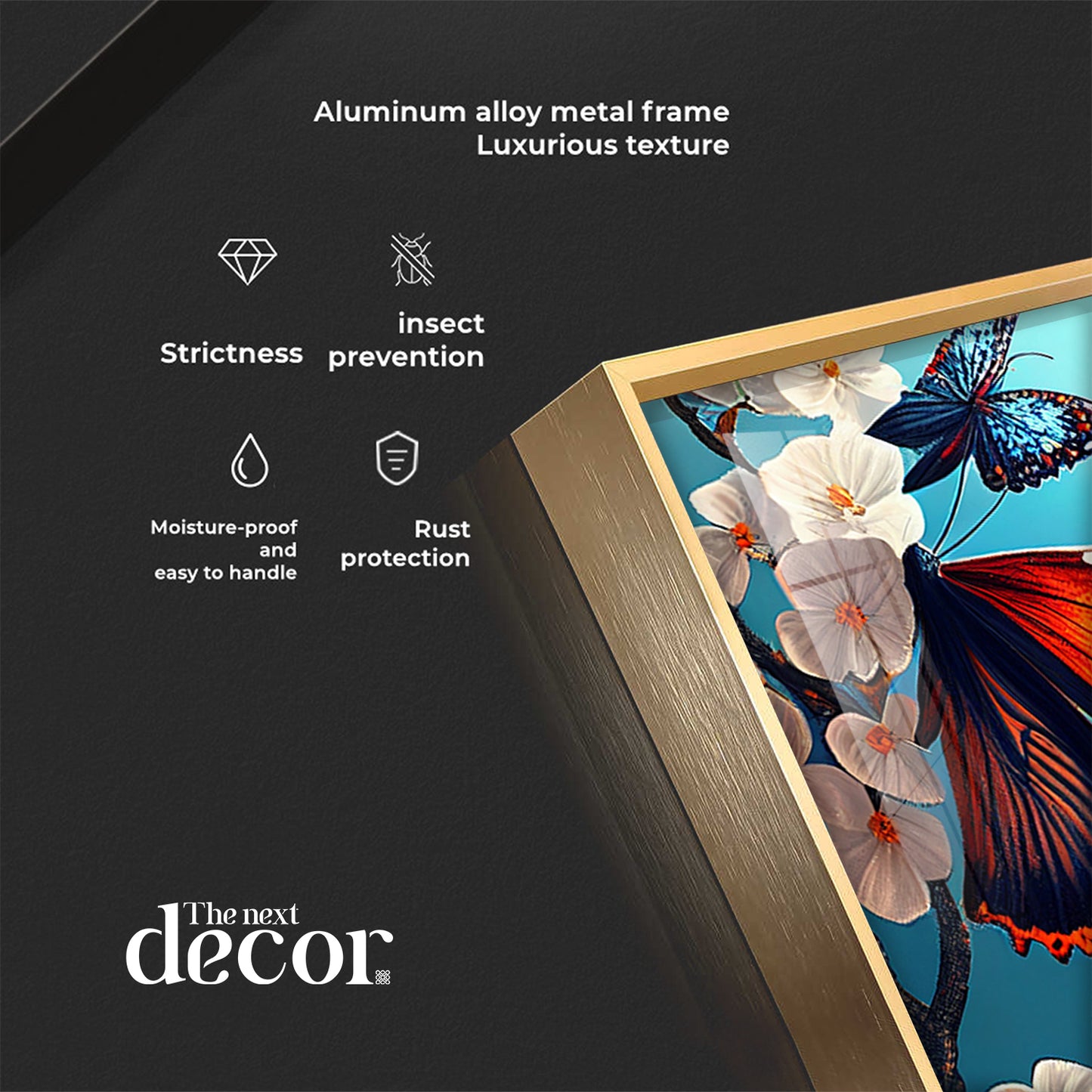 Butterfly Serenade Glass Finish Vertical Wall Art