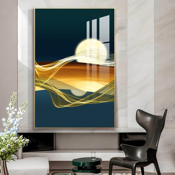 Modern Vista Glass Finish Vertical Wall Art