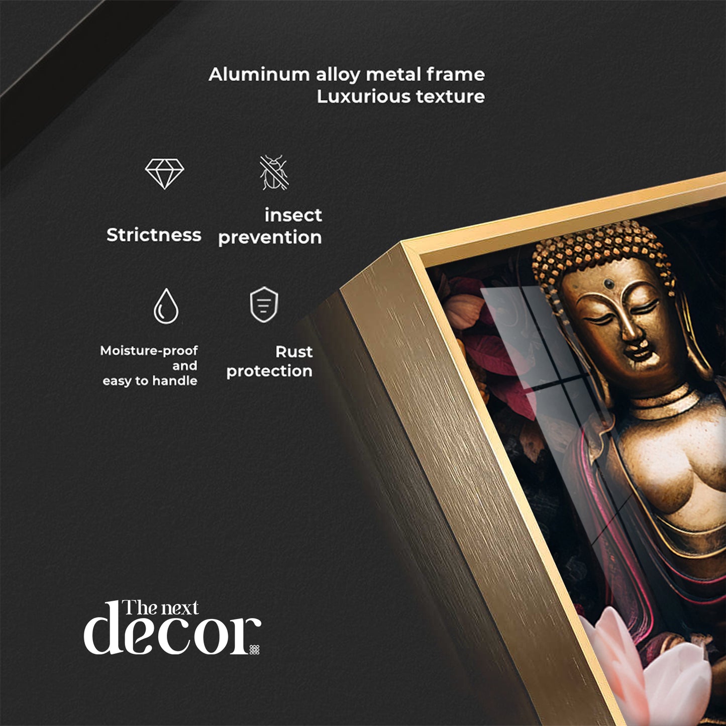 Buddha Eternal Peace Glass Finish Vertical Wall Art