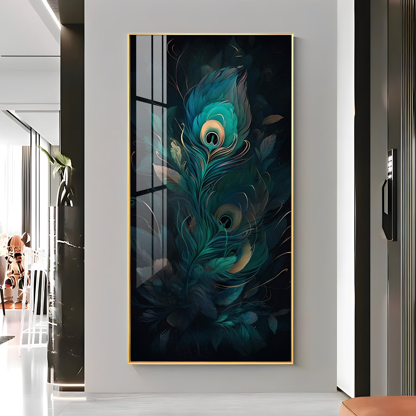 Buddha's Peaceful Retreat Glass Finish Vertical Wall Art