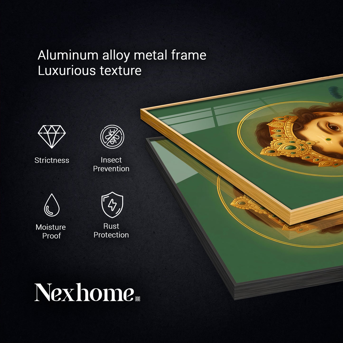 Om Muruga Sharanam Glass Finish Vertical Wall Art