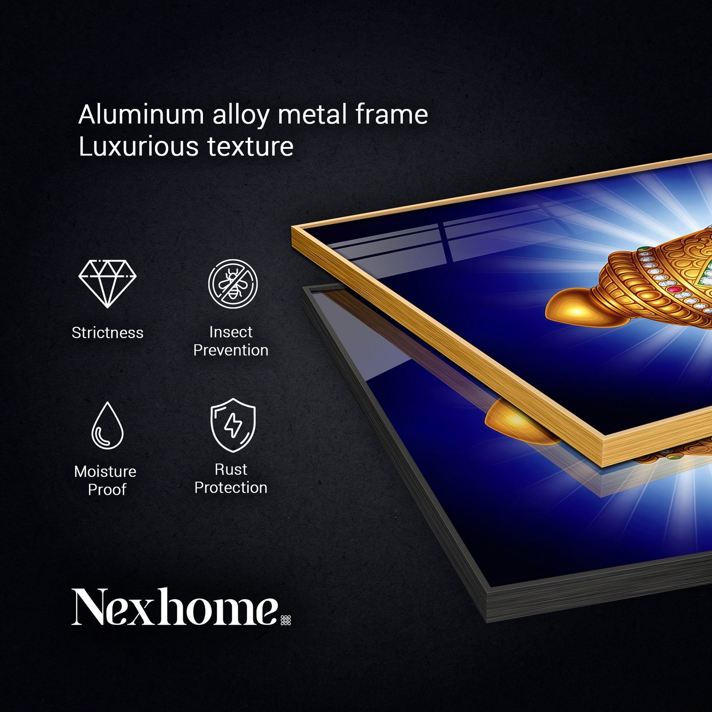 Hindu Lord Tirupati Glass Finish Vertical Wall Art