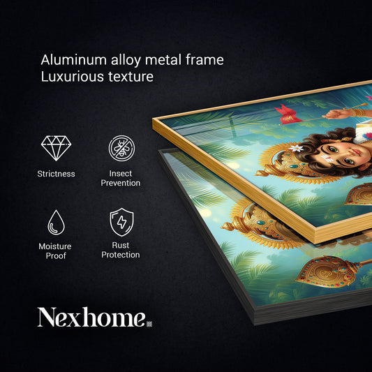 Hindu Lord Kartikeya Ji Glass Finish Vertical Wall Art