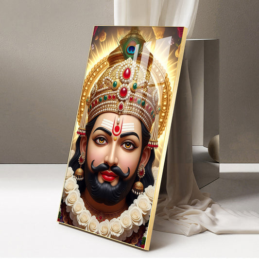 Jai Shri Shyam Baba Glass Finish Vertical Wall Art