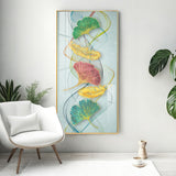 Petal Harmony Glass Finish Vertical Wall Art