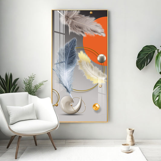 Shellscape Art Glass Finish Vertical Wall Art