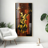 Abstract Deer Portrait Glass Finish Vertical Wall Art