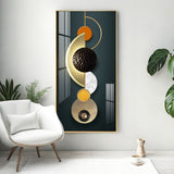 Hemicycle Design Glass Finish Vertical Wall Art