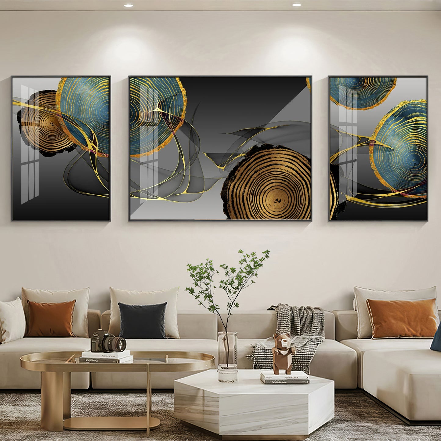 Wallscape Trio Glass Finish Wall Art (Set Of 3)