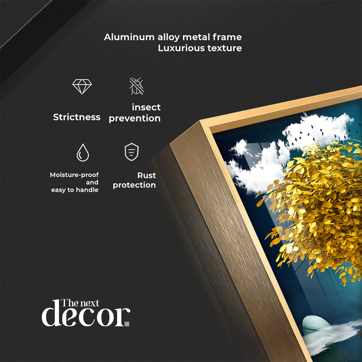 The Living Art Glass Finish Vertical Wall Art