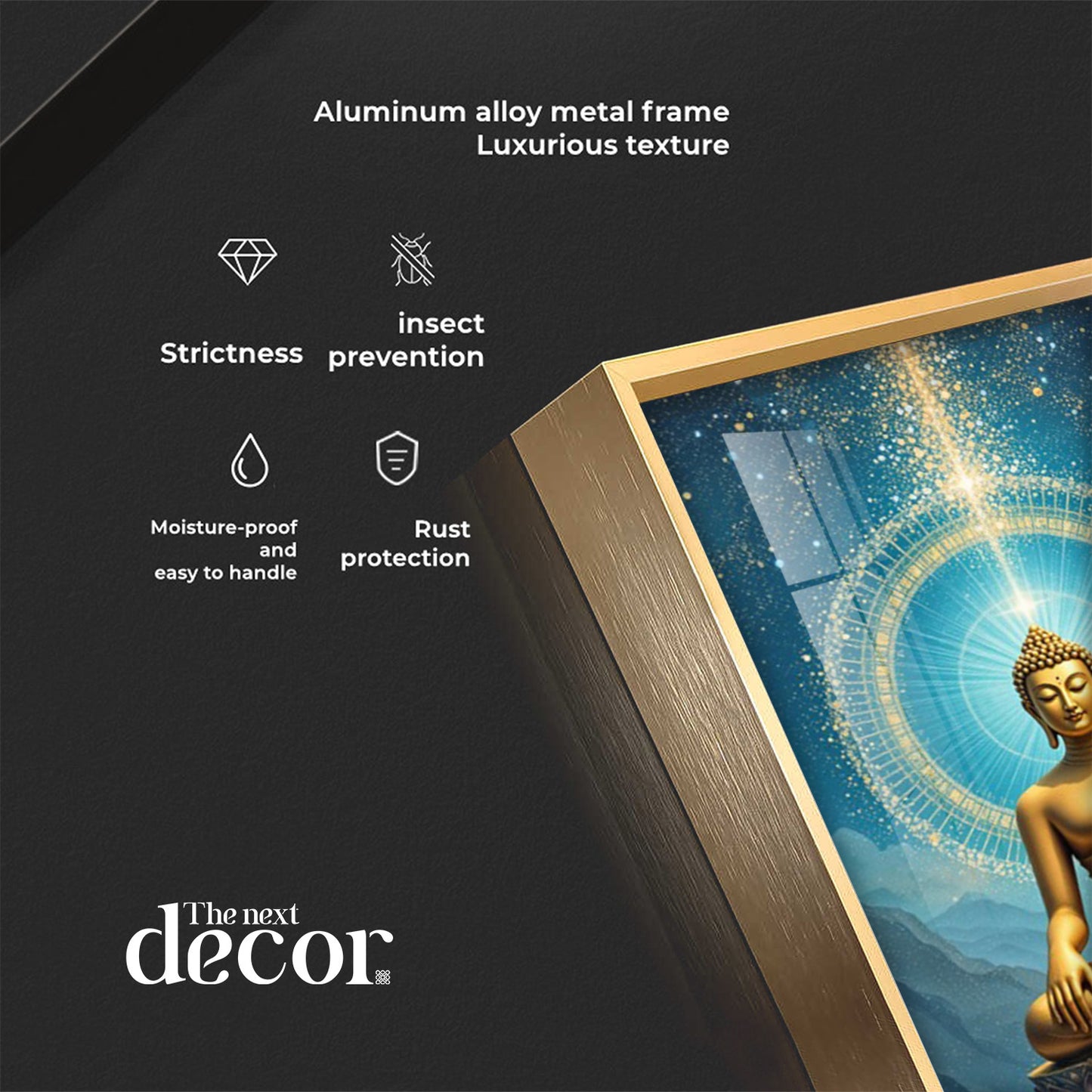 Mastering Concious Energery Budha Glass Finish Vertical Wall Art