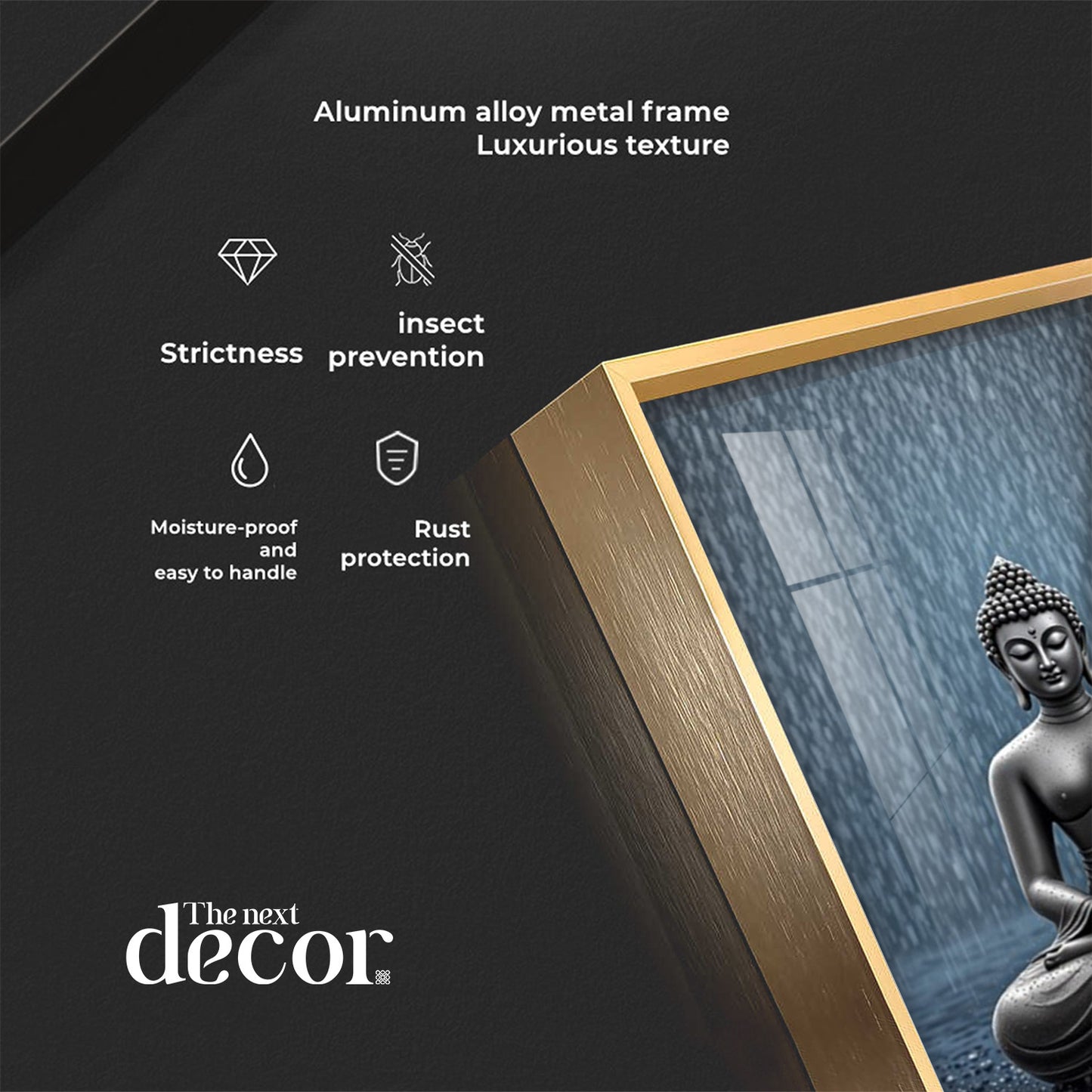 Sacred Budha Meditation Glass Finish Vertical Wall Art