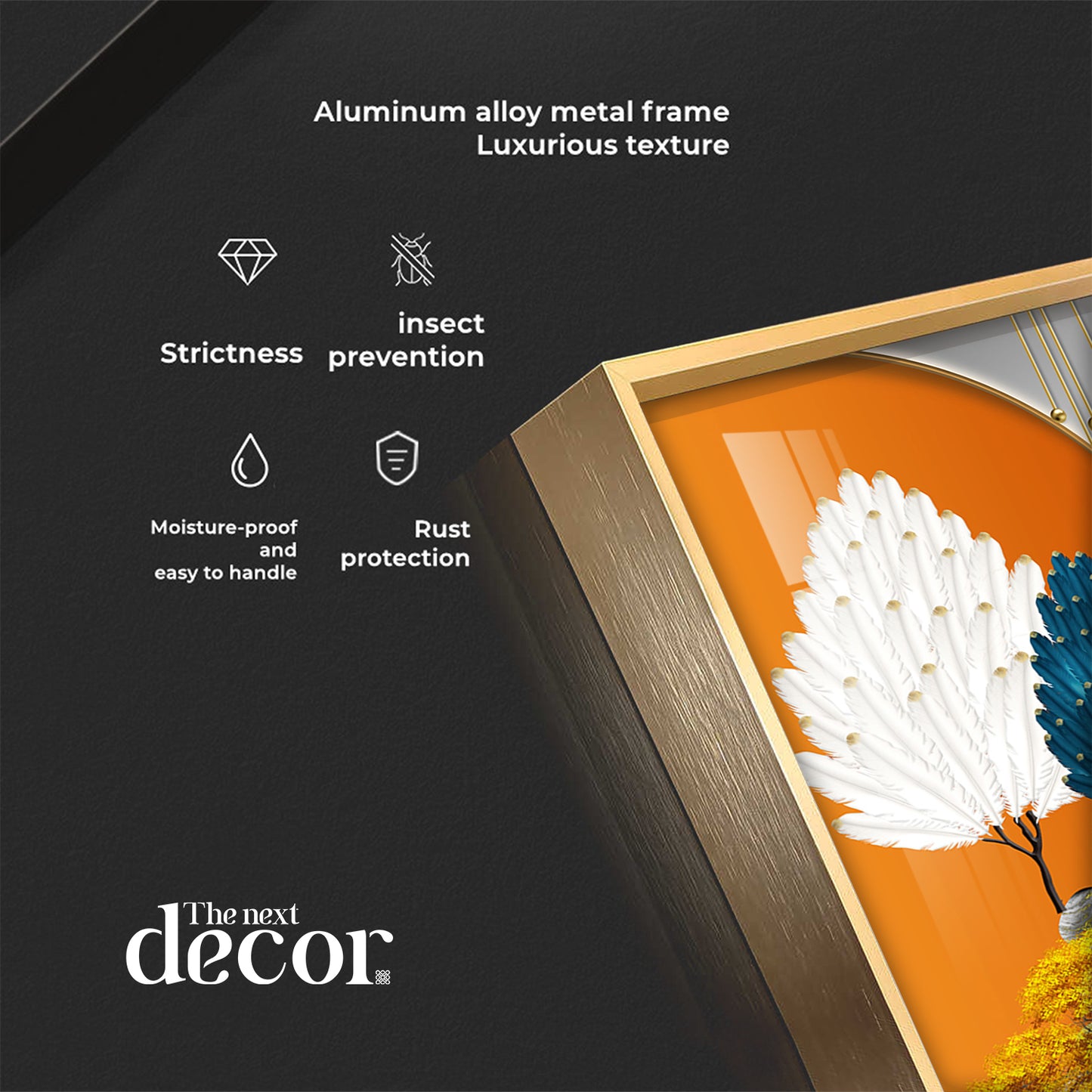 Orange Blossom Glass Finish Vertical Wall Art