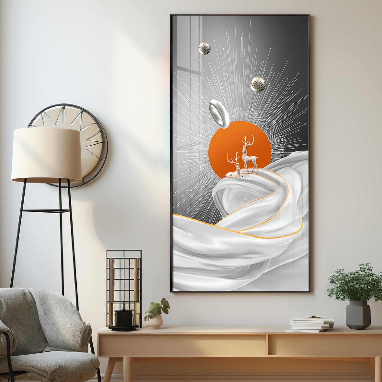 Ethereal Pathways Glass Finish Vertical Wall Art