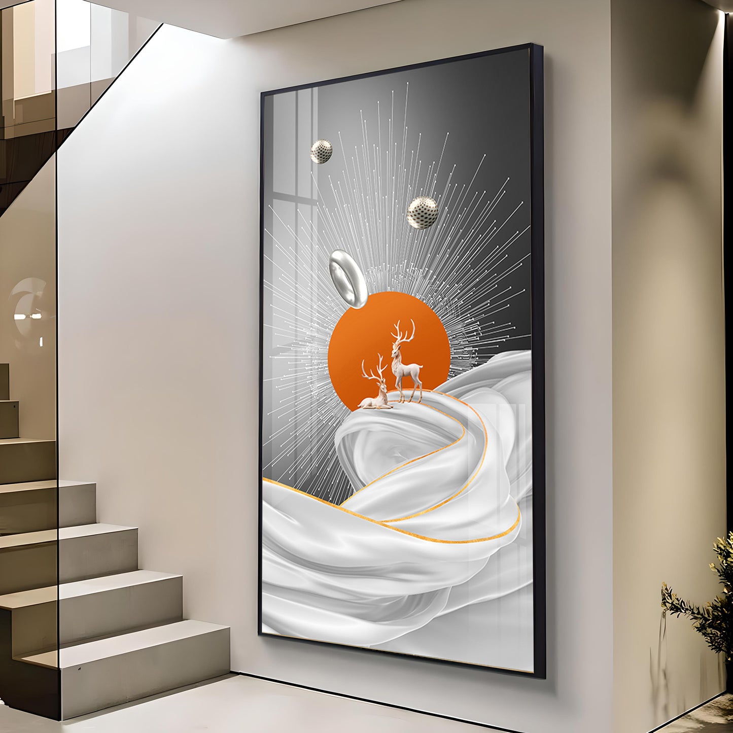 Ethereal Pathways Glass Finish Vertical Wall Art