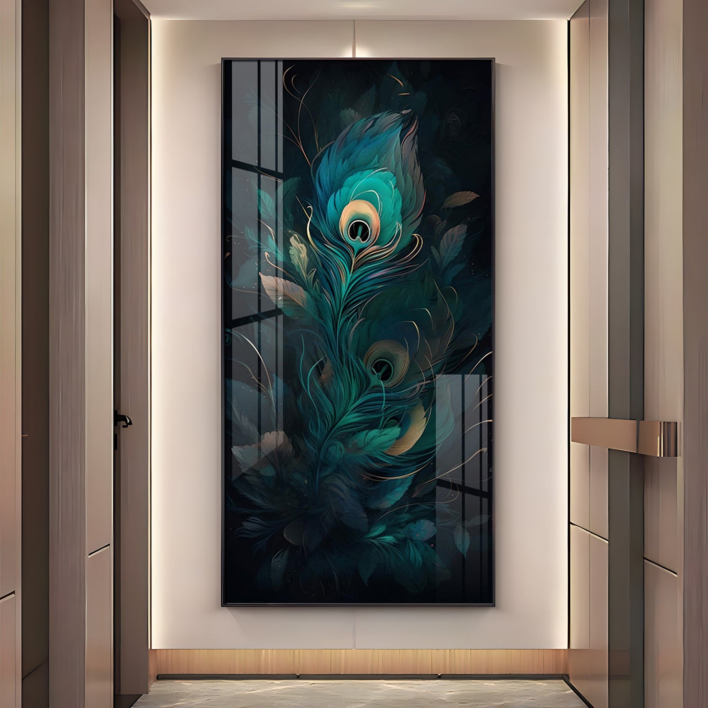 Buddha's Peaceful Retreat Glass Finish Vertical Wall Art