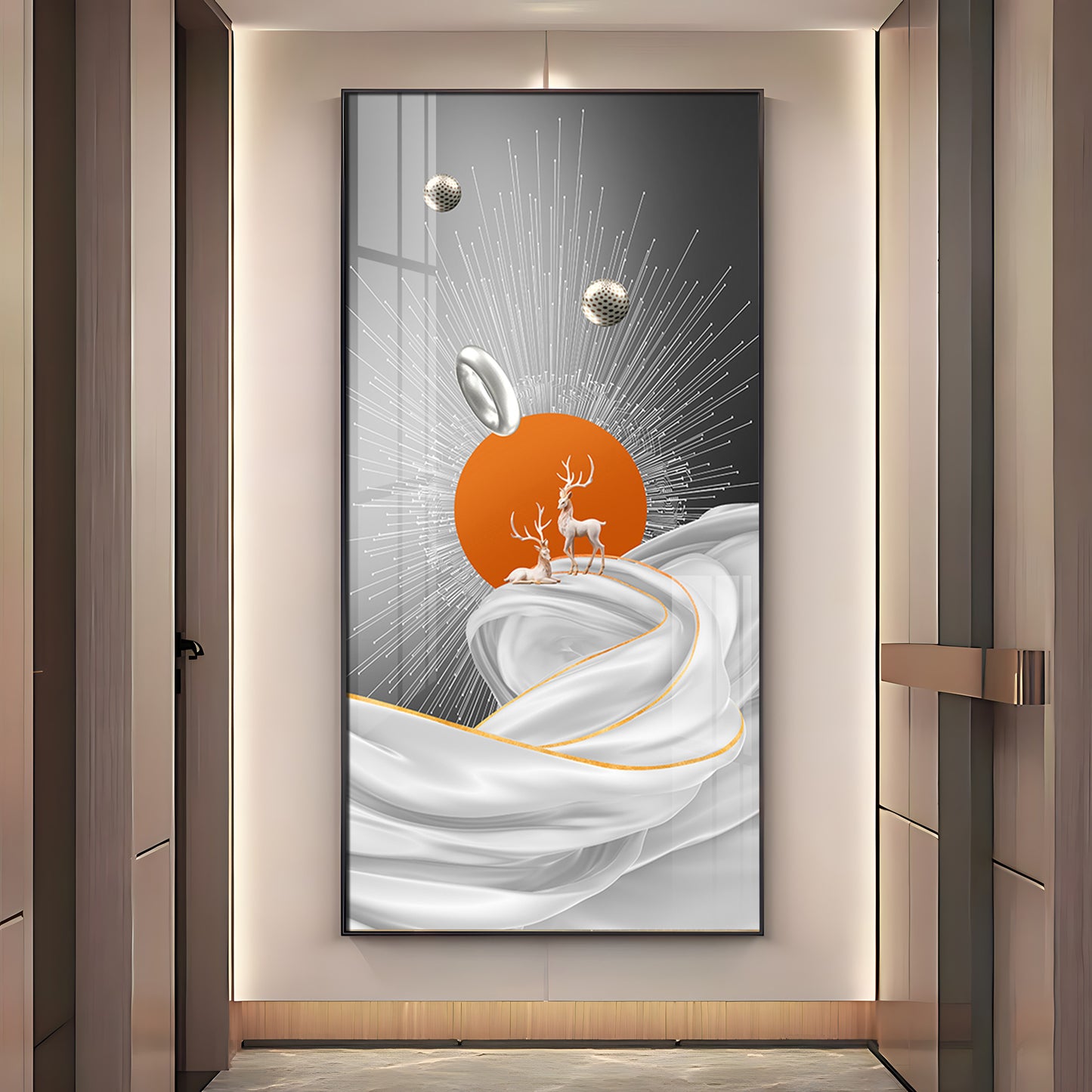 Ethereal Pathways Glass Finish Vertical Wall Art