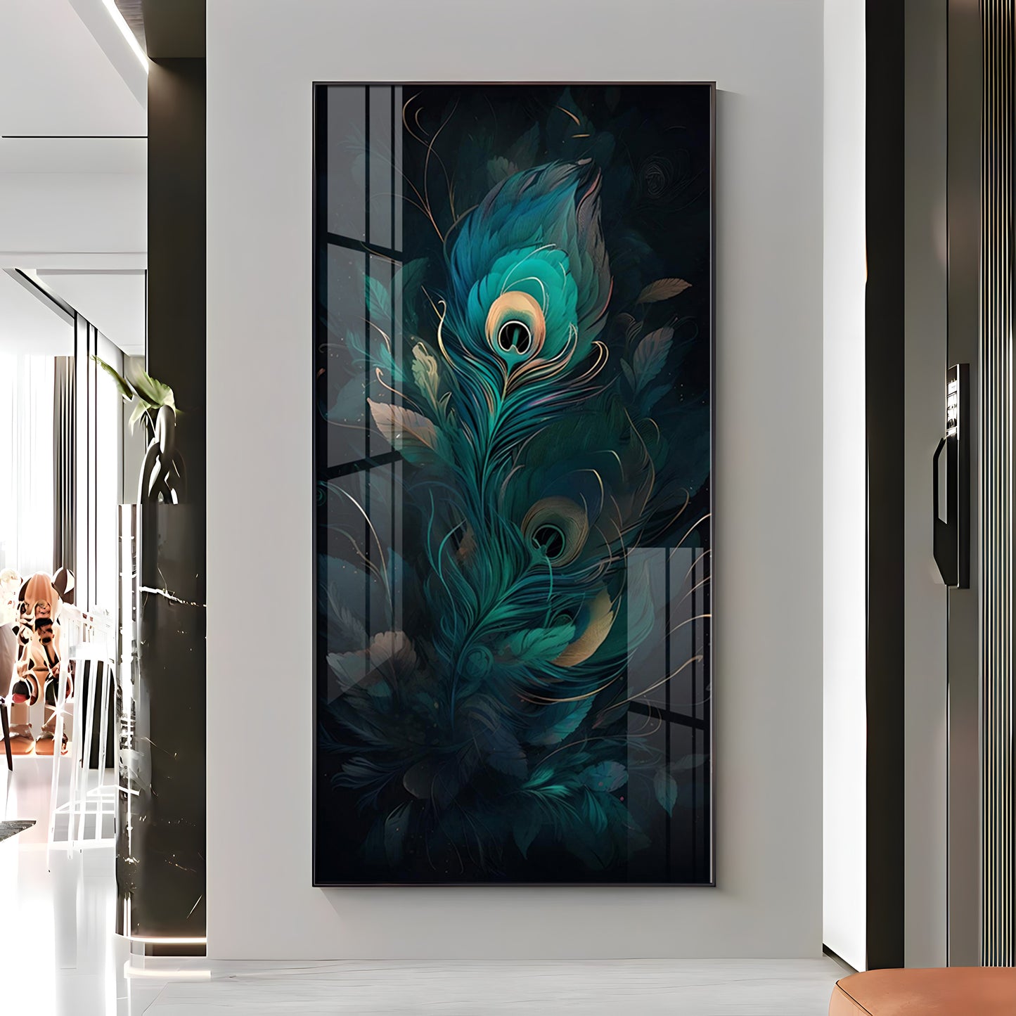 Buddha's Peaceful Retreat Glass Finish Vertical Wall Art