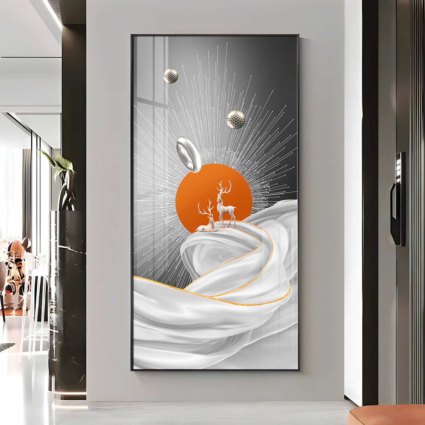 Ethereal Pathways Glass Finish Vertical Wall Art