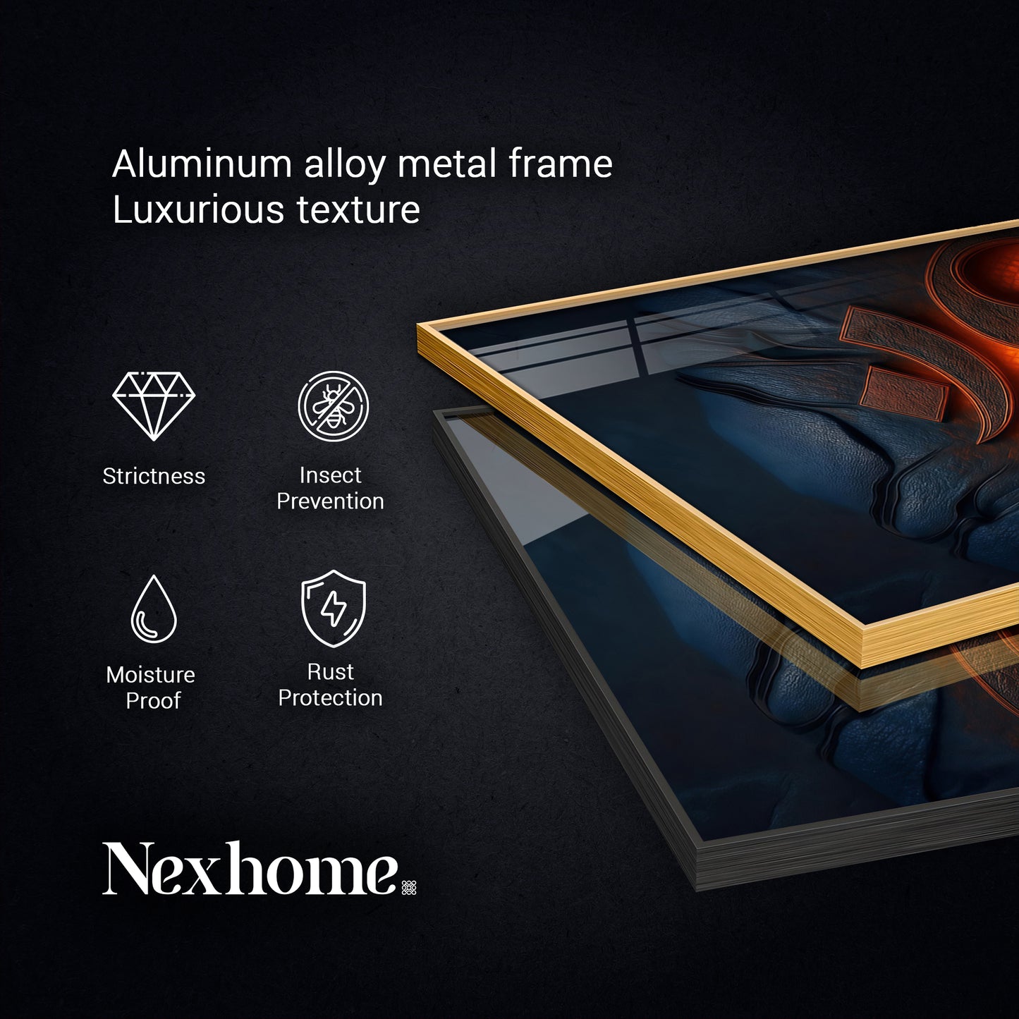 Divine Ohm Glass Finish Vertical Wall Art