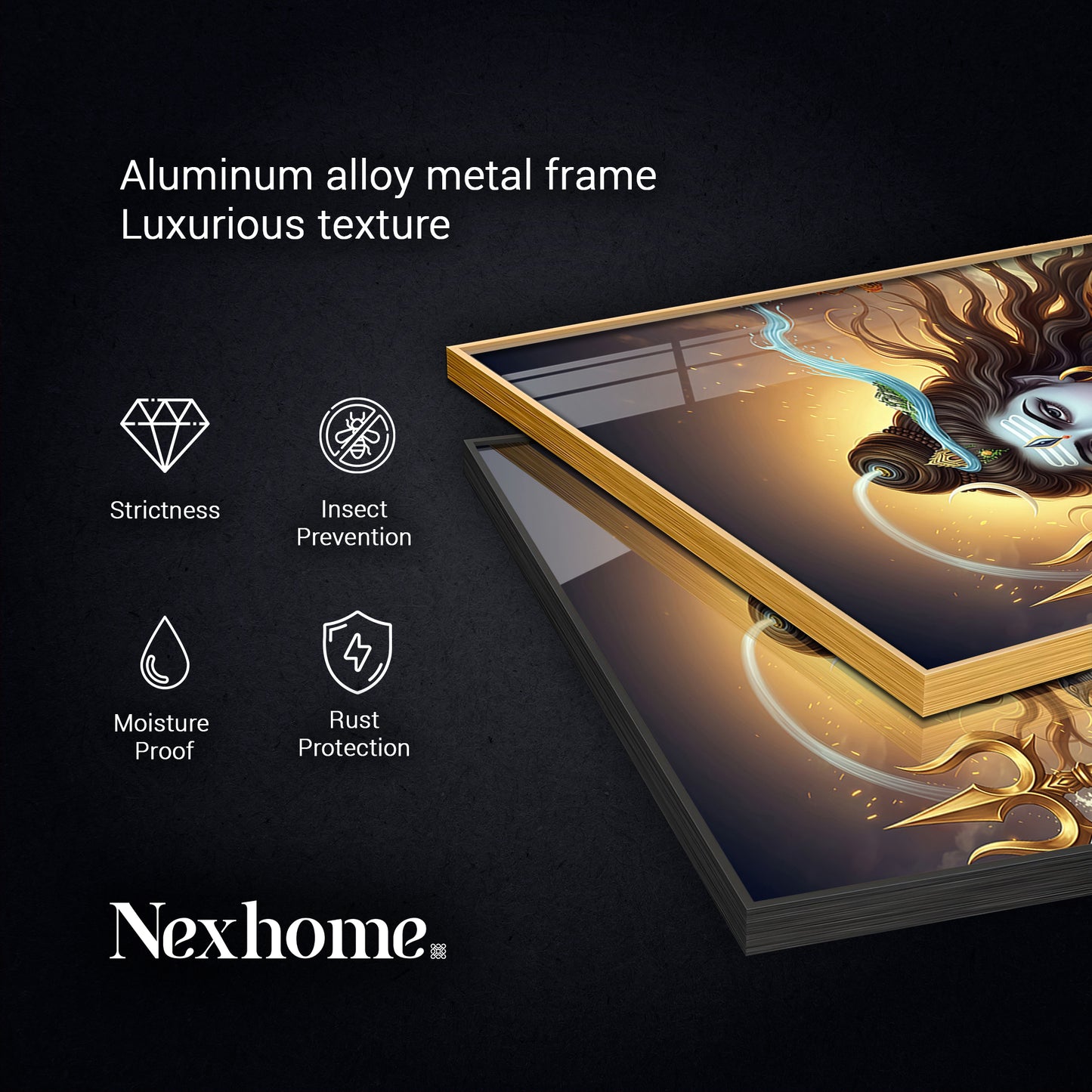 Jai Mahadev Ji Glass Finish Vertical Wall Art