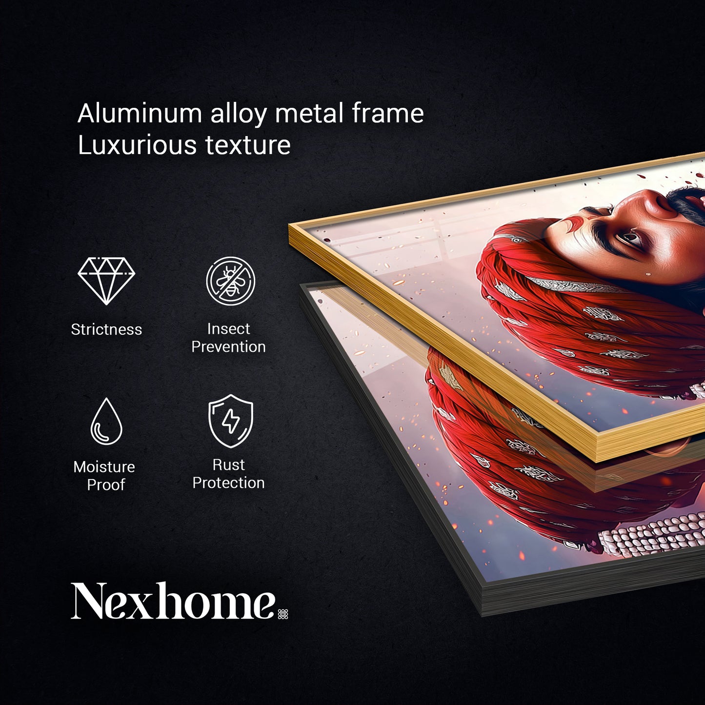 Jai Shivaji Maharaj Glass Finish Vertical Wall Art