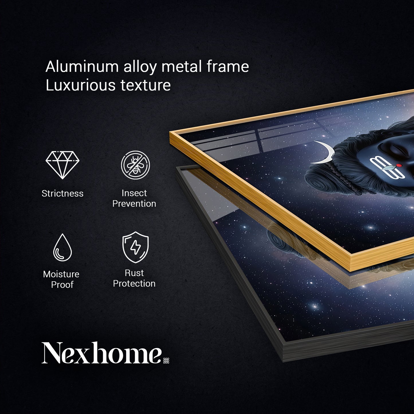 Lord Shiva Adiyogi Darshan Glass Finish Vertical Wall Art