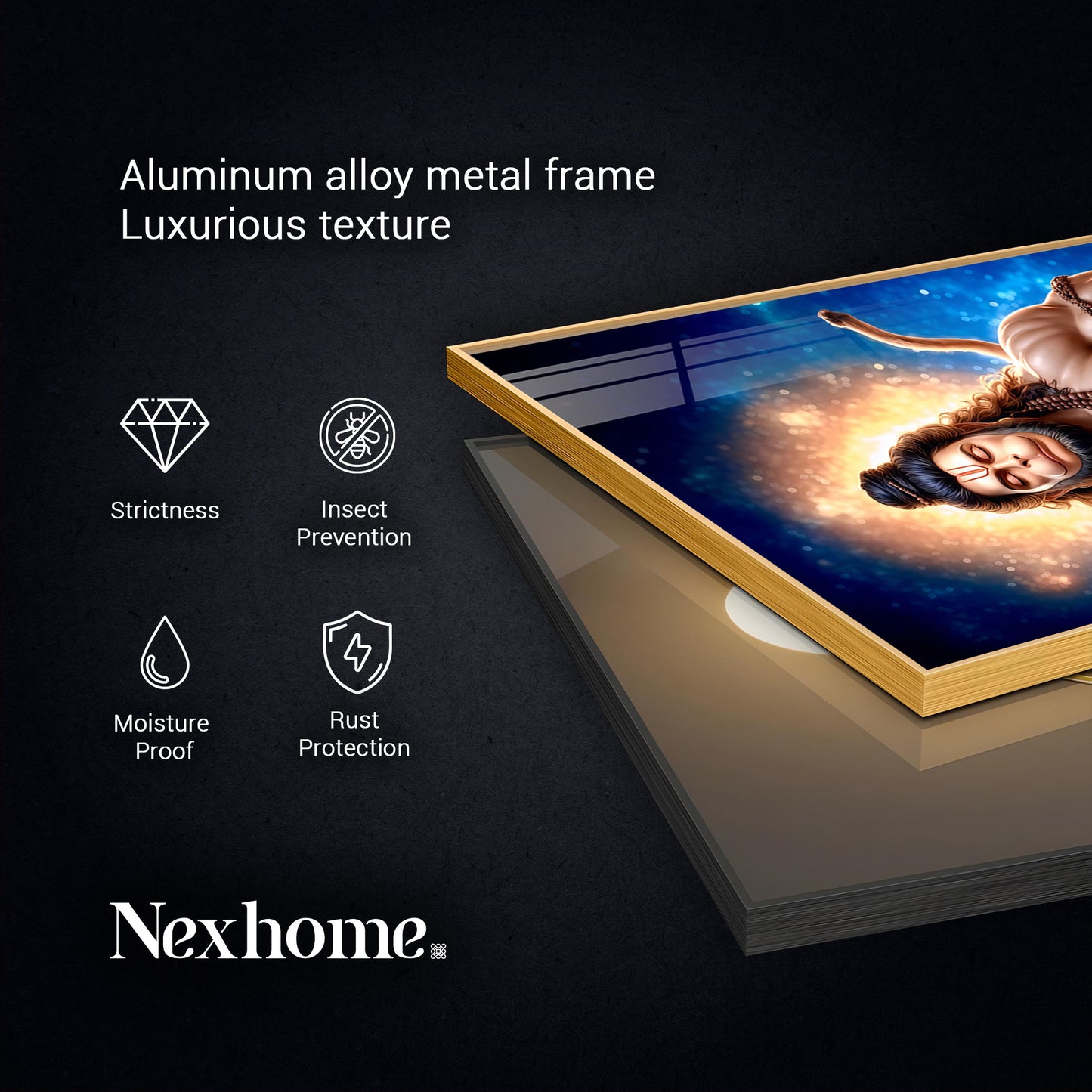 Bhakt Hanuman JI Glass Finish Vertical Wall Art