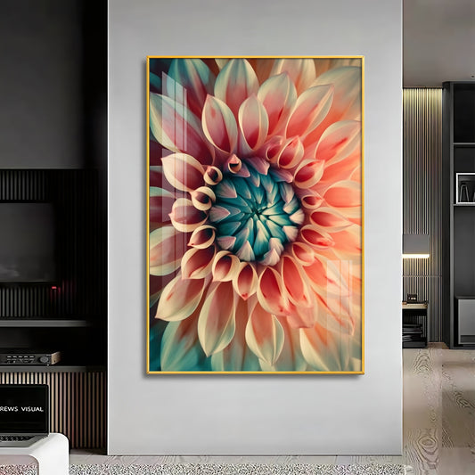 Floral Dreamscape Glass Finish Vertical Wall Art