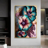 Elysian Blooms Glass Finish Vertical Wall Art