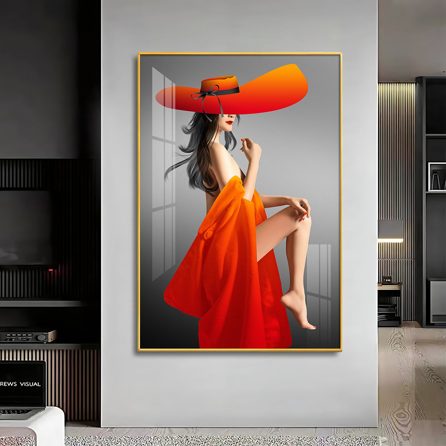 Bold Serenity Glass Finish Vertical Wall Art