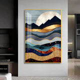 Mountain Peaks Glass Finish Veritcal Wall Art
