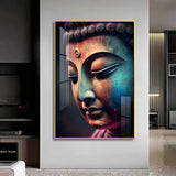 Buddha's Whisper Glass Finish Vertical Wall Art