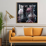 Rose Timeless Contrast Glass Finish Square Wall Art