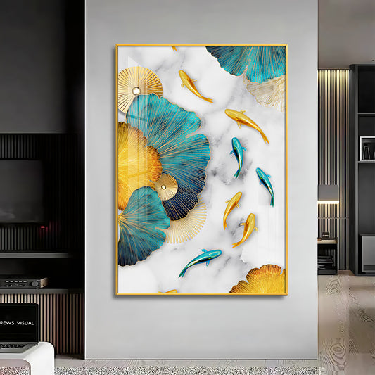Floral Harmony Sunlit Blooms Glass Finish Vertical Wall Art