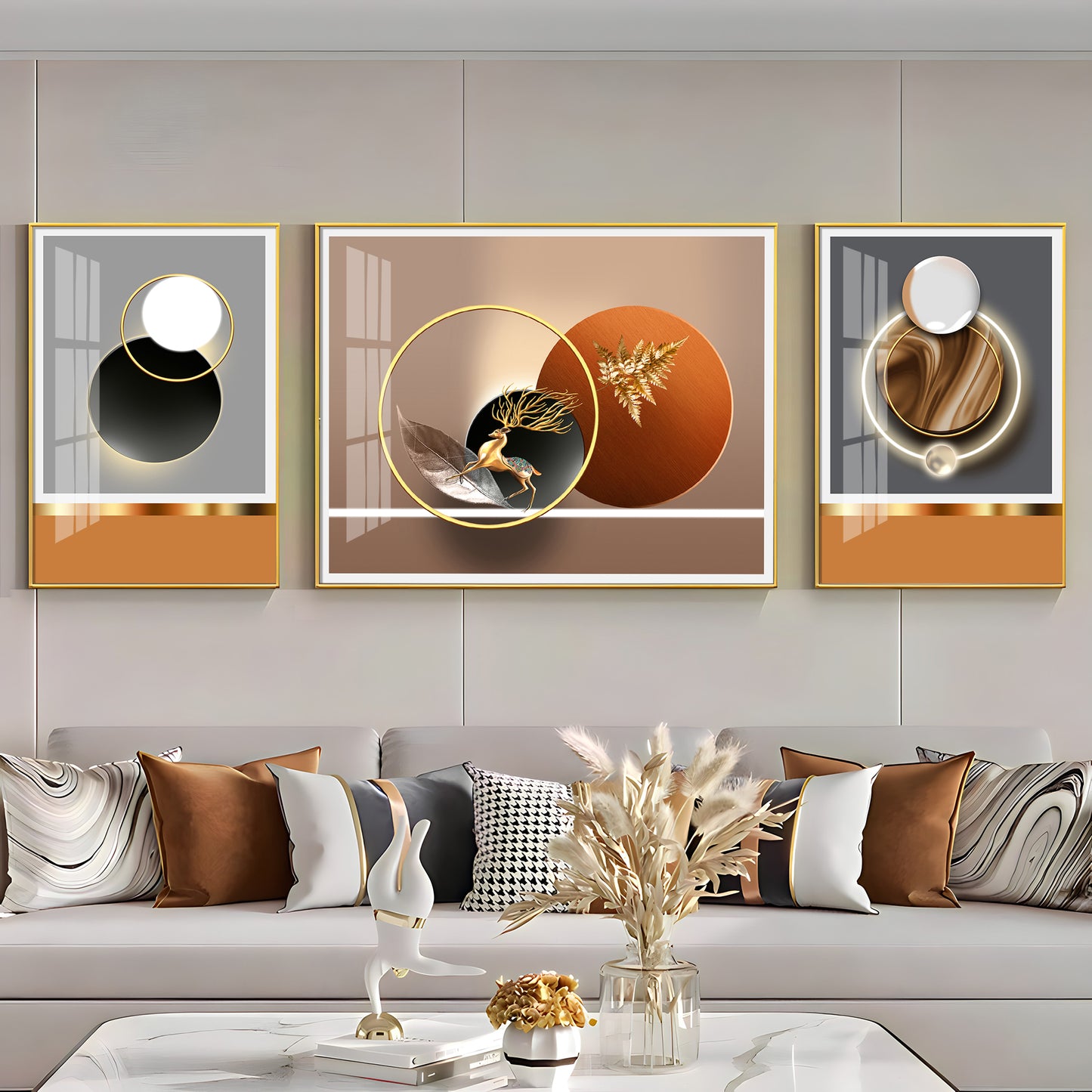 Trifecta of Style Glass Finish Wall Art (Set Of 3)