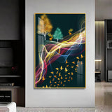 Nature's Symphony Glass Finish Vertical Wall Art
